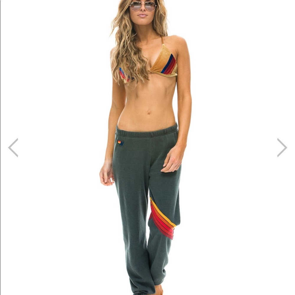 WOMEN'S CHEVRON SWEATPANTS - DARK GREY // RAINBOW